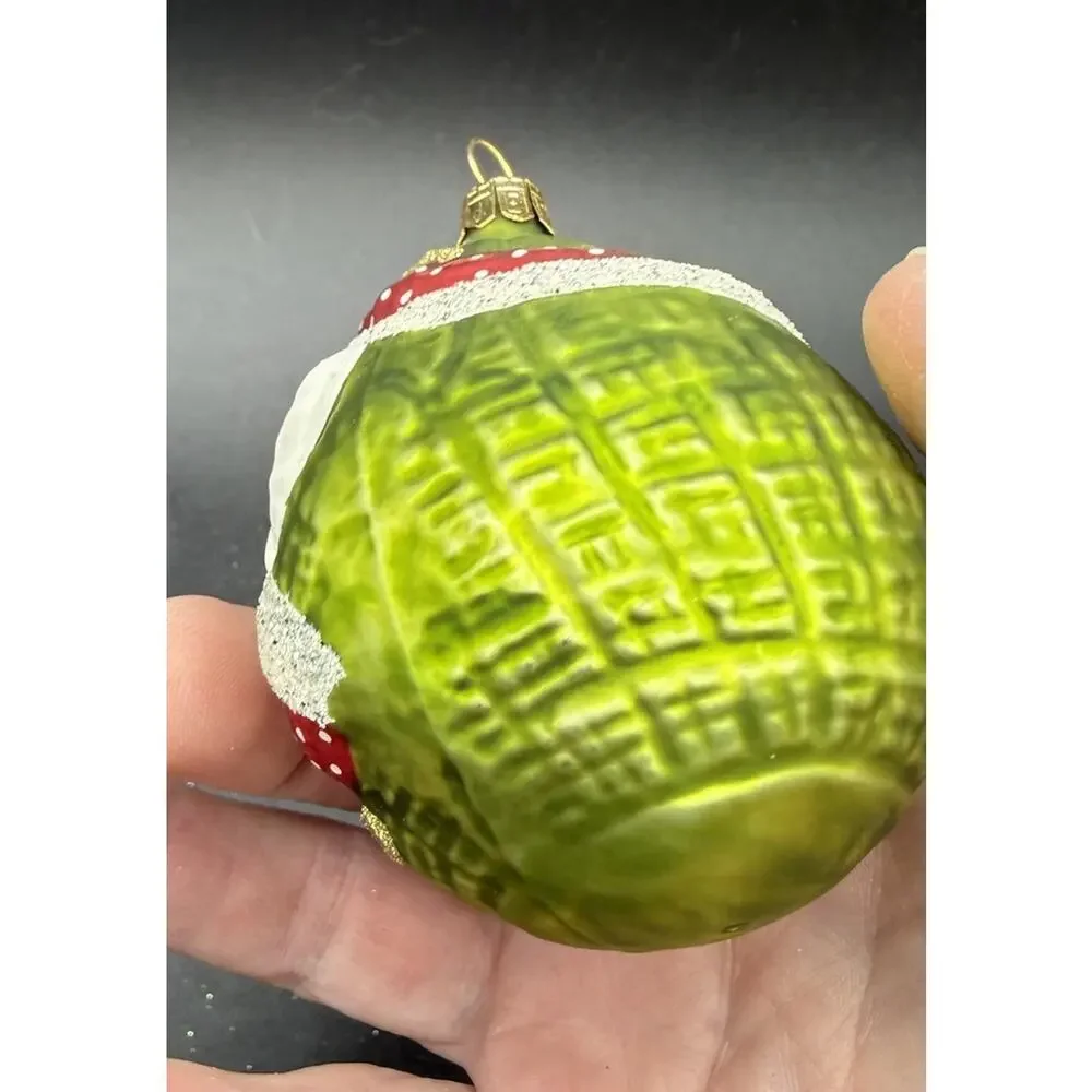 Vintage glass Christmas ornament ROLY POLY SANTA 3